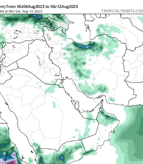 آپدیت امروز مدل آمریکا و آلمان برای بارش هفته جاری.